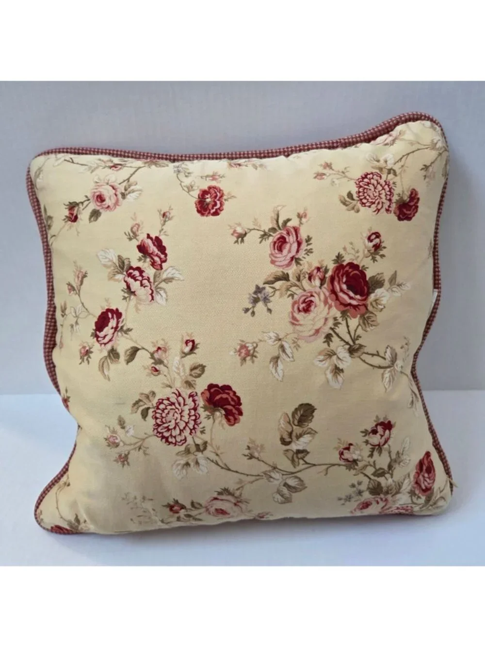 Waverly Sonata Harbor House Decorative Feather Pillow Red Floral 18